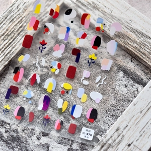 Autocollants 5D pour ongles avec motifs floraux colorés de style peinture à l'huile