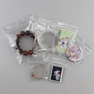 Transparent PVC jewelry organizer bags with hanging holes and anti-oxidation seal