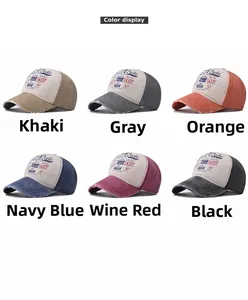 Varietà di colori di cappellini da baseball in cotone lavato vintage con ricamo retrò