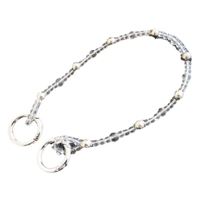 DIY silver bead and crystal chain strap with metal ring clasps for bags or phone cases