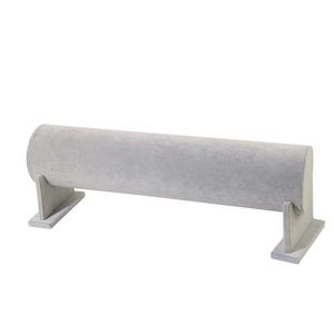 Single layer grey velvet cylinder T-bar stand for jewelry display and headbands