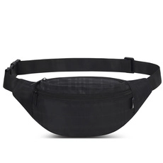 Detail of waterproof 400D Oxford cloth sports waist bag with adjustable buckle and zipper