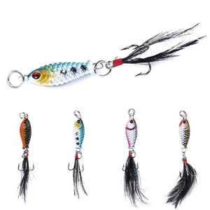 Bionic Mini Fishing Lure Jigs Stainless Steel Baits With Feather Treble Hooks For Freshwater Saltwater Long Casting