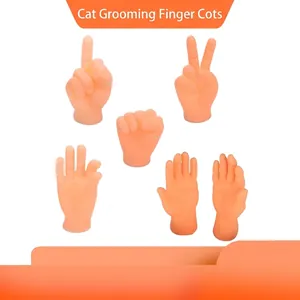 Mini Finger Hands Tiny Foot Sleeves Vinyl Soft Interactive Cat Dog Massage Toys Novelty Funny Pet Interaction