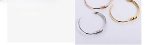 Detailed view of knot bracelets in silver, gold, and rose gold with vacuum plating