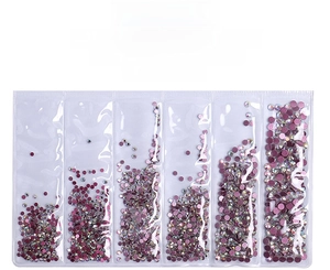 Flatback red crystal nail art rhinestones in 6 bags model DBSZ-004 totaling 1440 pieces