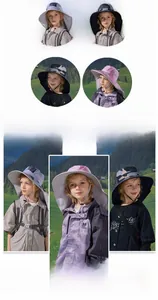 Cappelli da sole per bambini con protezione per il collo e tesa larga in quattro colori