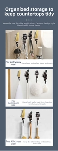 Three-piece guitar head wall hooks used for hanging keys and accessories in home scenes