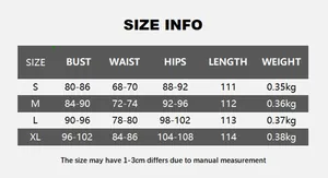 Guide des tailles incluant buste, taille et hanches pour robe bustier femme en similicuir
