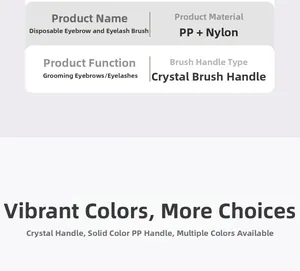 Specifications of disposable eyebrow mascara brushes with PP nylon and crystal rods