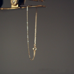 Minimalist 14k gold plated 925 sterling silver ultra-thin link chain for women