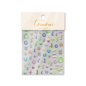Stereo embossed jelly nail stickers with colorful geometric lines and cute patterns
