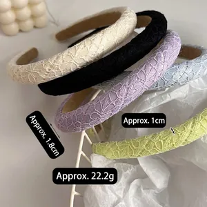 Lace crochet headband sponge hair accessories in multiple colors for women fashion