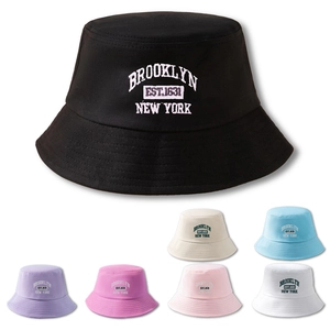 Brooklyn New York Embroidered Cotton Bucket Hat Sun Protection Summer Outdoor Breathable Sun Hat Men Women Casual Retro Style