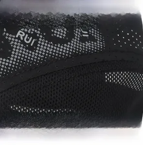 Detail of quick-dry mesh fabric and fine stitching with RUI letter print on black cap