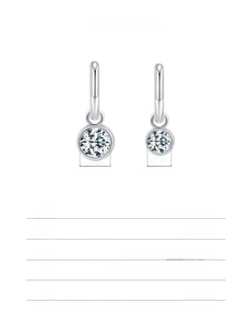Detailed specs of 925 sterling silver earrings with 1.0ct and 0.5ct moissanite stones