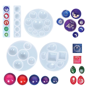 Moule En Silicone Résine Époxy DIY Demi Sphère Thème Planète Ciel Étoilé Outils De Fabrication Bijoux Transparent Flexible