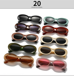Collection of 20 optional color vintage oval sunglasses with plastic frames and dark lenses