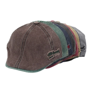 Retro washed denim newsboy caps in various colors for a stylish vintage versatile look