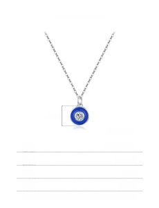 Detail specifications of 925 sterling silver evil eye necklace with blue enamel and zircon