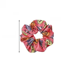 Pink Halloween scrunchie showing 4.1-inch outer diameter and 5.8g weight details