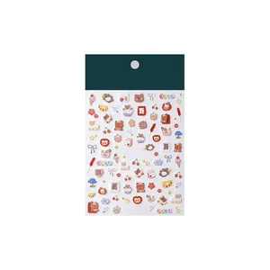5D embossed cartoon bear nail art stickers with 3D relief fruit motifs TS-3866