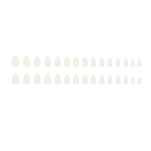 Solid white almond shape short press on nails kit with 24 pieces for women manicure