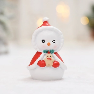 Simpatica statuetta di pupazzo di neve con pan di zenzero, decorazione natalizia da tavolo