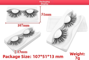 Detail view of 6D Russian volume lashes packaging dimensions 107x51x13mm and 7g weight