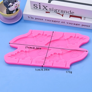 Stampo in silicone rosa a forma di razzo a 4 cavità per pasticceria e decori