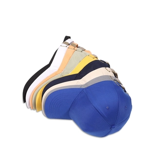 Multi-color unisex baseball caps with adjustable metal buckles on white background