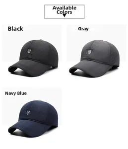 Quilted baseball caps in black, grey, and navy blue with embroidered R logo detail