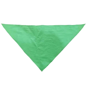 Green solid color cotton pet bandana triangle scarf for dogs on white background