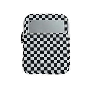 Black and white checkerboard padded sleeve case for iPad and 11-inch laptops