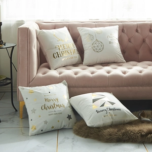 Christmas Bronzed Throw Pillow Covers Velvet Soft Plush Cushion Cases Reindeer Star Tree Festive Home Sofa Decor