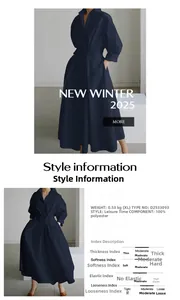 Graphique détaillé montrant la texture du tissu et la taille de la robe chemise bleu foncé