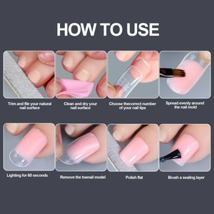 Schritt-für-Schritt-Anleitung für 150 Nagelverlängerungsformen mit Skala und Gel-Set