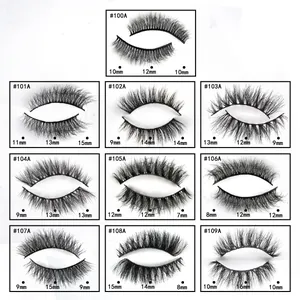 Detailed size chart showing lash length specifications for various false eyelash styles