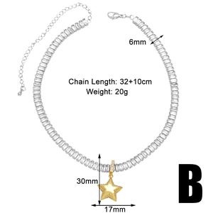 Close-up of star pendant necklace with dimensions 32+10cm length and 20g weight