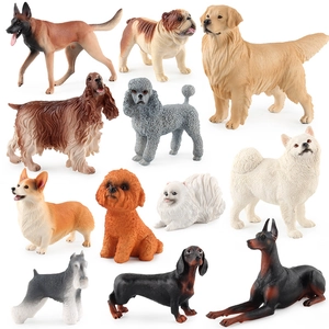 Realistic Simulation Dog Models Solid PVC Plastic Action Figures Golden Retriever Bulldog Corgi Poodle Toys For Kids