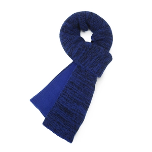 Sciarpa invernale da uomo in maglia blu navy mélange con calda fodera in pile spessa