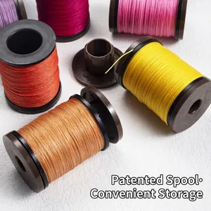 0.4mm round waxed threads in five vibrant colors neatly wound on patented spools