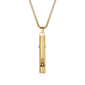 Whistle Pendant Necklace Functional Titanium Steel Hip Hop Streetwear Jewelry For Men Women