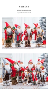 Detailed collection of classic plush Santa Claus figurines for festive indoor decoration
