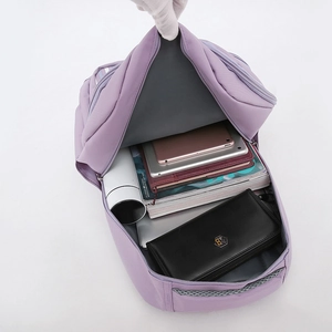Purple large capacity water-repellent nylon 15.6 inch laptop backpack for students
