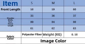 Guide des tailles pour ensemble tricoté haut manches longues et jupe avec dimensions