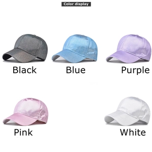 Glitter PU leather baseball hats for women in black, blue, purple, pink and white