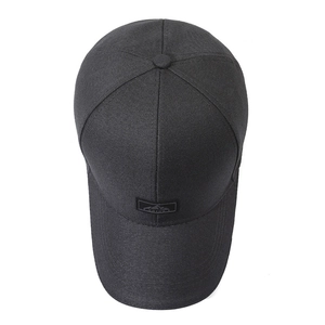 Men's outdoor grey baseball cap with mountain patch and minimalist canvas sunshade design