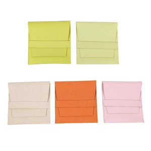 Microfiber envelope jewelry pouches in green, white, orange and pink soft suede texture