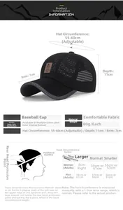 Größentabelle für Mesh-Baseballkappe mit 55-60cm verstellbarem Band und Maßen